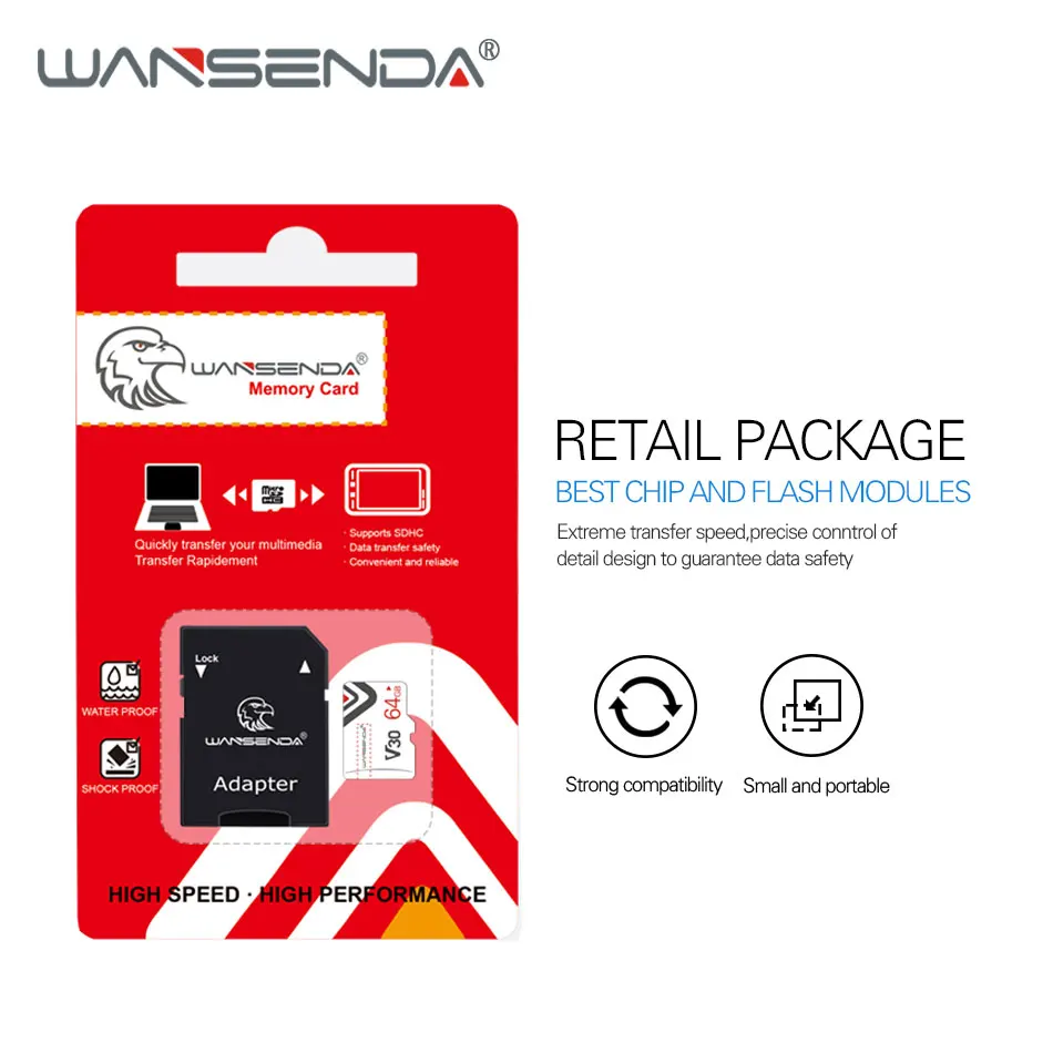 WANSENDA карта памяти 32 Гб 64 SDHC SDXC Micro SD 8 16 128 класс 6 10 Mini transmash Microsd TF карта|micro sd card 4gb|sd