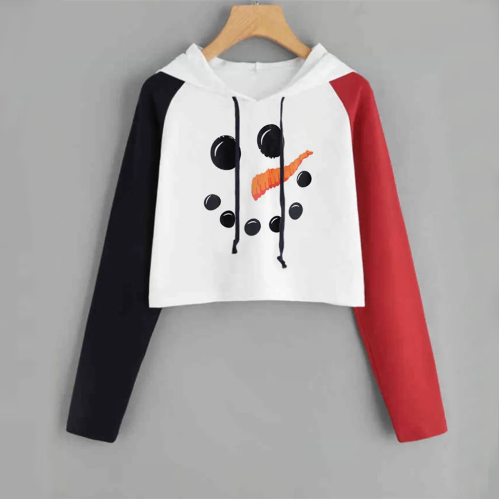 Bluza damski, Рождественская одежда, толстовки, женские, с длинным рукавом, снеговик, негабаритный, толстовка, джемпер, пуловер с капюшоном, moletom