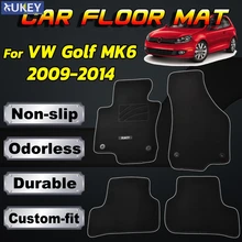 Для VW Golf Mk6 GTI 2008 2009 2010 2011 2012 2013 заказной автомобильный коврик, коврик для автомобиля, коврик для интерьера, нейлоновая резиновая подкладка