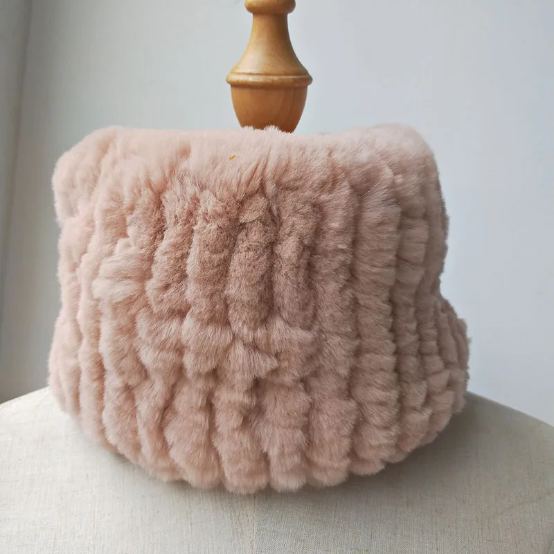 

Женский вязаный меховой шарф, теплый зимний теплый шарф из натурального меха кролика Рекс, 2021