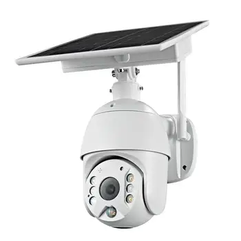 

PTZ Solar Panel Interface Security Camera Webcam 4X 1080P Waterproof Solar Panels Wireless Monitor Smart Surveillance Camera