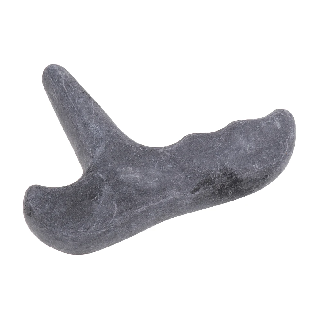Black Natural Lava Stone Guasha Board Scraping Massage Scraper Tool T Shaped - Effectively on Neck, face, Hand, Back and Foot