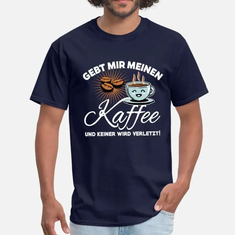 Men-Navy Blue Kaffee Bohne coffee Gebt Mir Meinen Kaffee Мужская футболка женская с круглым вырезом Милая Мужская футболка большой размер 3xl 4xl 5xl одежда хип-хоп Топ - Цвет: Men-Navy Blue