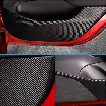 

3D Auto Protective Cover Door Accessories Wear Resistant Self Adhesive Carbon Fiber Durable Car Sticker Black For Tesla Model 3