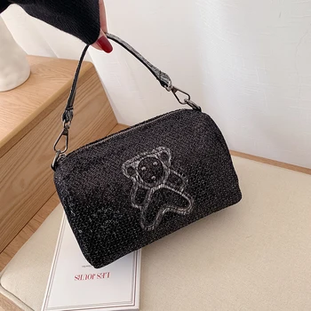 

Luxury Handbags Women Bags Designer Solid Color PU Leather Mesh Women's Shoulder Bag Women's Crossbody Bag Fashion Bucket Bag