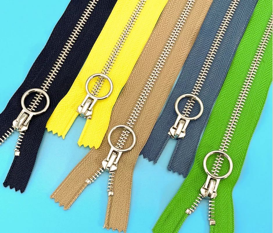 Set of Colorful Metal Zippers for DIY Crafts and Sewing Projects
