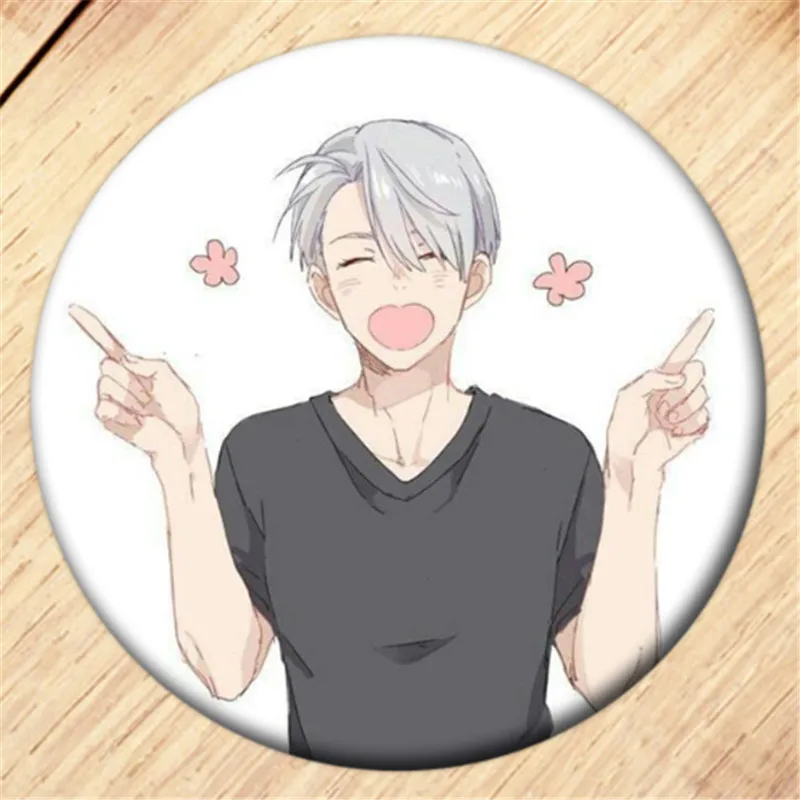 Free Shipping Anime YURI!!! on ICE Brooch Pin Cosplay Badge Accessories For Clothes Backpack Decoration Children's gift B010