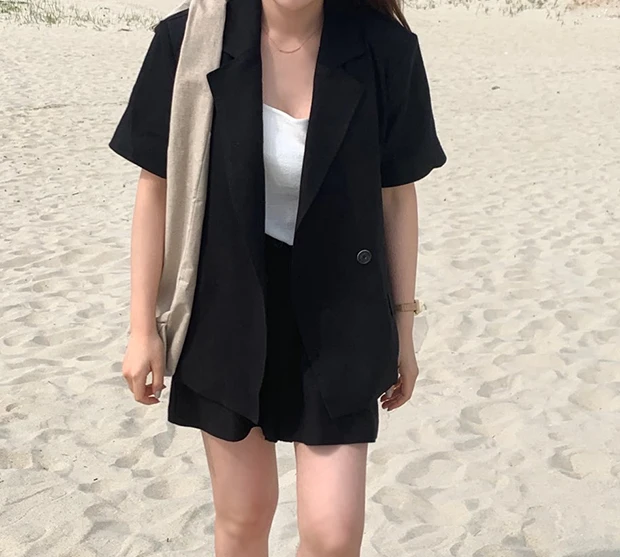 Mozuleva New Summer Women 2 Piece Sets Matching Wide Leg Short Pants Casual Cotton and Linen Pocket Lady Biker Shorts Suit 2020