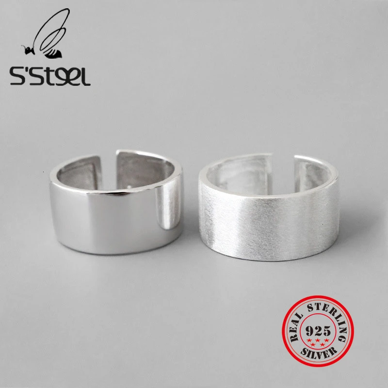 

925 Sterling Silver Concise Rings Resizable Handmade Anillos Plata 925 Para Mujer Bijoux Argent 925 Massif Pour Femme Jewelry
