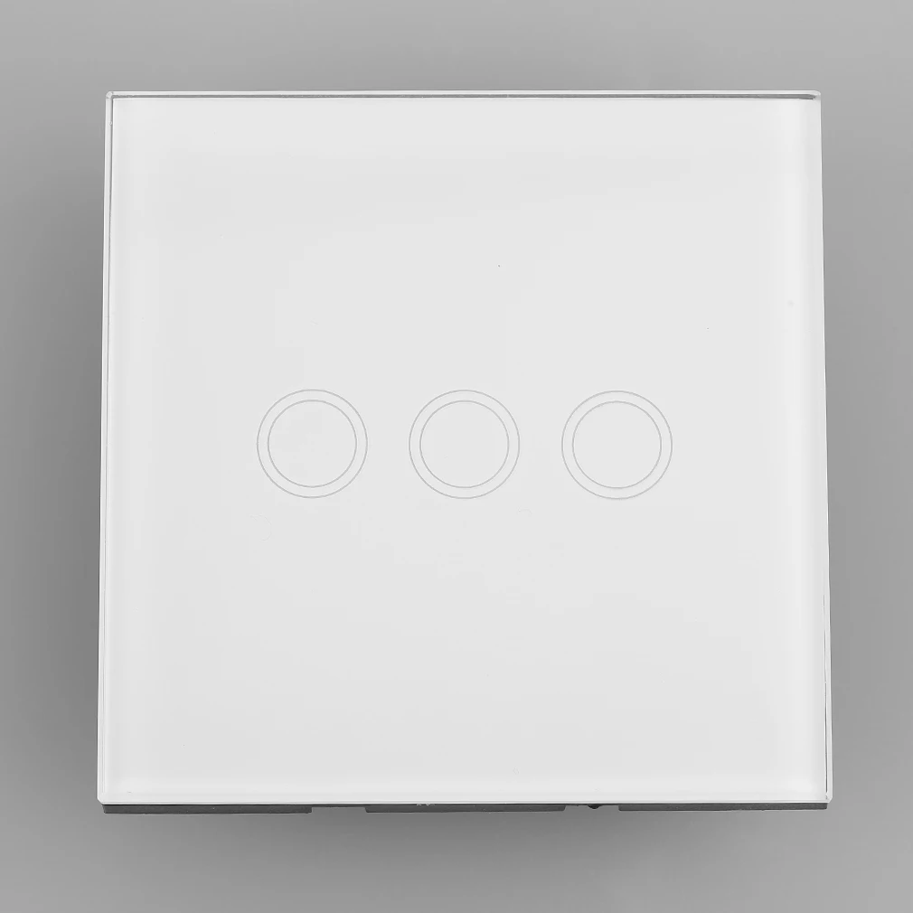 Умный дом белый кристалл стеклянная панель 3 цепи Великобритании Plug Light Touch и дистанционное управление переключатель экрана с Светодиодный индикатор