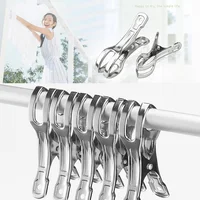 6/12PCS Stainless Steel Large Clips Clamps Clothes Pegs Pins For Coat Pants Laundry Drying Hanger Sealing Clip Clothes Pegs