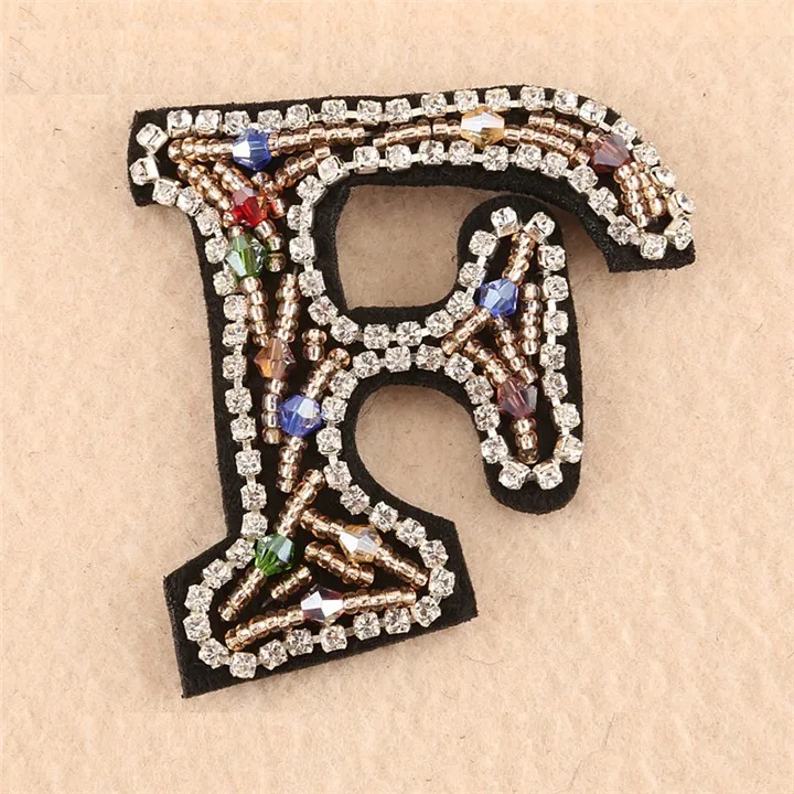 5  Fashion Crystal Patches For Clothing Badge DIY Iron On letters Patch Sewing Accessories A-Z Rhinestone English Alphabet Patches