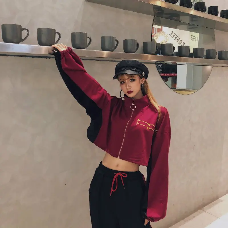 

Spring Autumn New High Waist Solid Color Women Set Fashion Trends Crop Tops Wide Leg Pants 2 Pieces Sets Red S-XXL