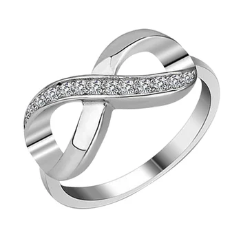 

Silver Crystal Infinity Ring Infinity Symbol Eternity Ring Promise Ring Gift for Lover