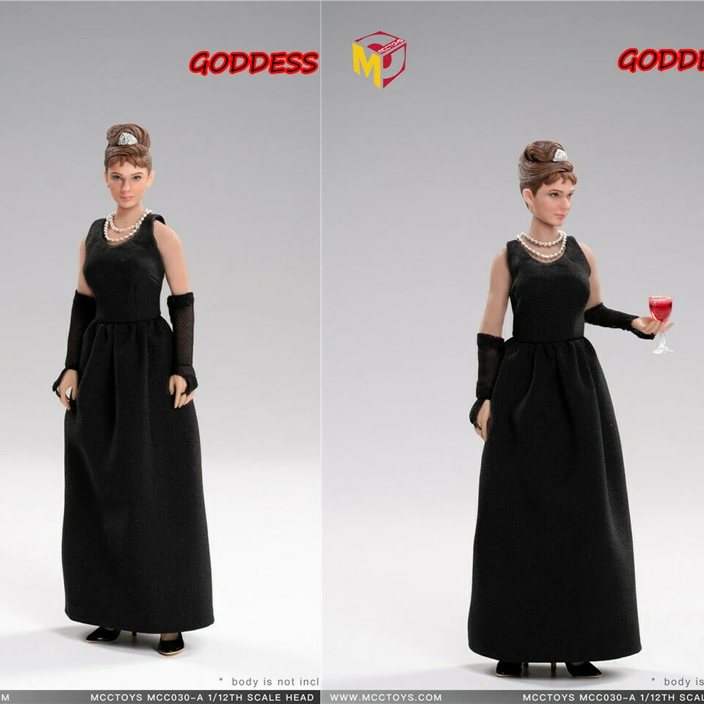 

In Stock MCCTOYS 1/12 MCC030B Goddess Audrey Hepburn Clothes Head For 6" Figure Dolls