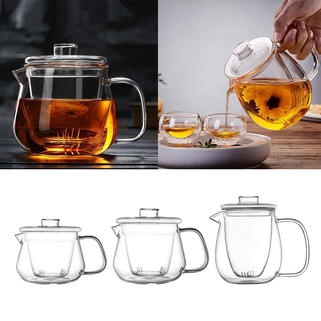 Small 300/450/550ml Glass Teapot Kettle Tea Maker with Removable Infuser
