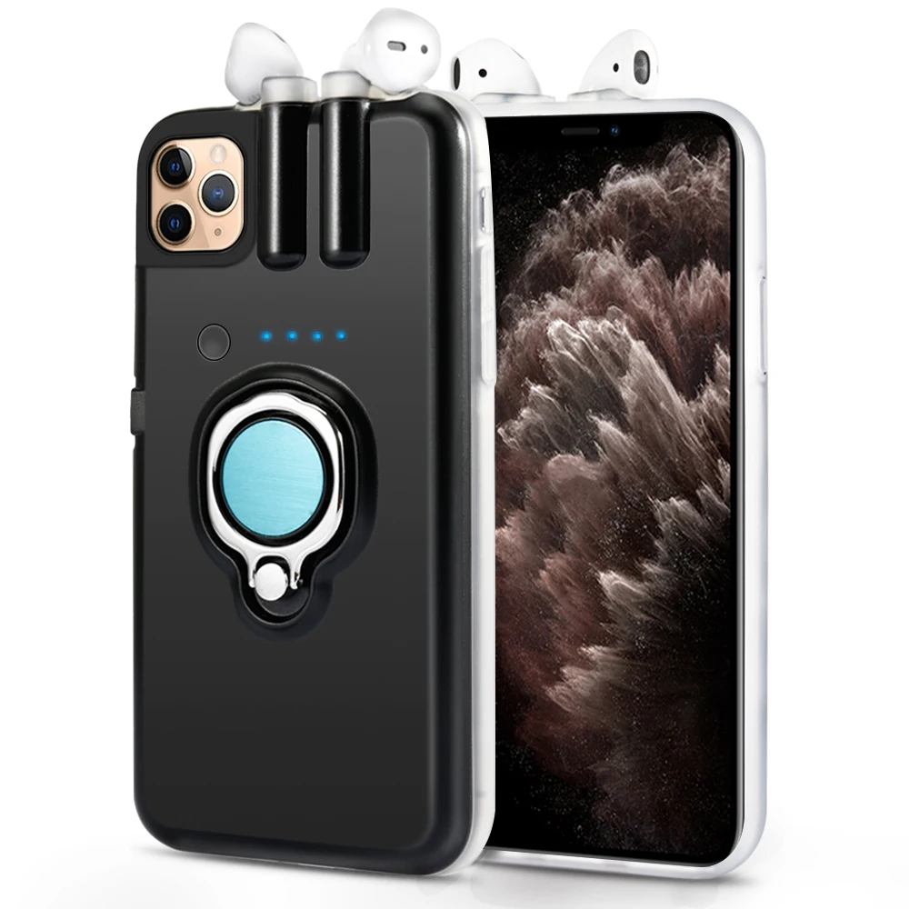 Чехол для iPhone 11 Pro Max Xs Xr X 8 7 Plus 6 6s SE 2020 чехол с кольцом-держателем пальцев AirPods 1 2