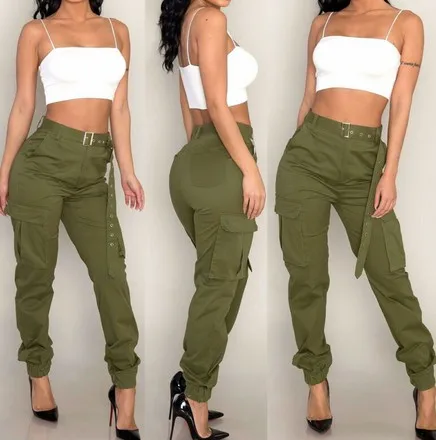 Pantalones Cargo de camuflaje para mujer, pantalón informal, estilo militar, con estampado de camuflaje, chándal