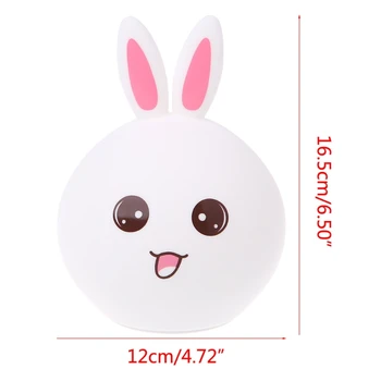 

Cute Rabbit Bedside Lamp Tap Control Colorful Color Changing USB Night Light X6HC
