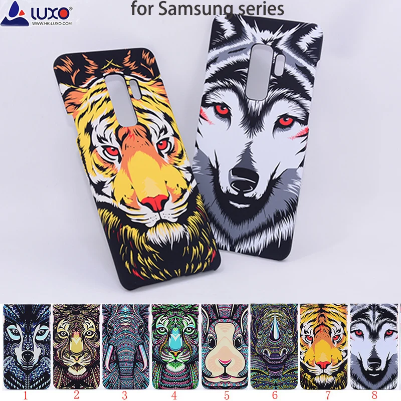 Luxo лесной король ацтеков животные лица Лев волк Сова узор Твердый чехол для телефона для samsung Galaxy S8 S9 S10 Note 8 9 10 Plus