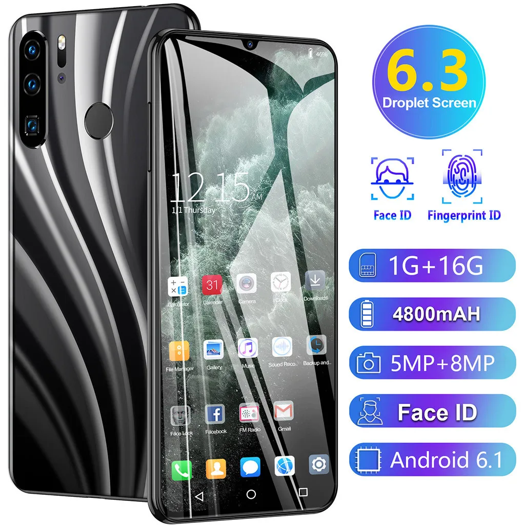 P40 PRO четырехъядерный 6,3 дюймов камера Android 6,1 1G+ 16G gps 3g звонок мобильный телефон UK профессиональный модный смартфон
