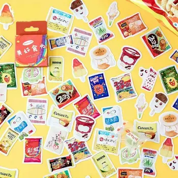 

46PCS/BOX Delicious Food Good Time Sticker Stationery Flakes Food Decals Scrapbooking DIY Decorative Diary Journal Stickers