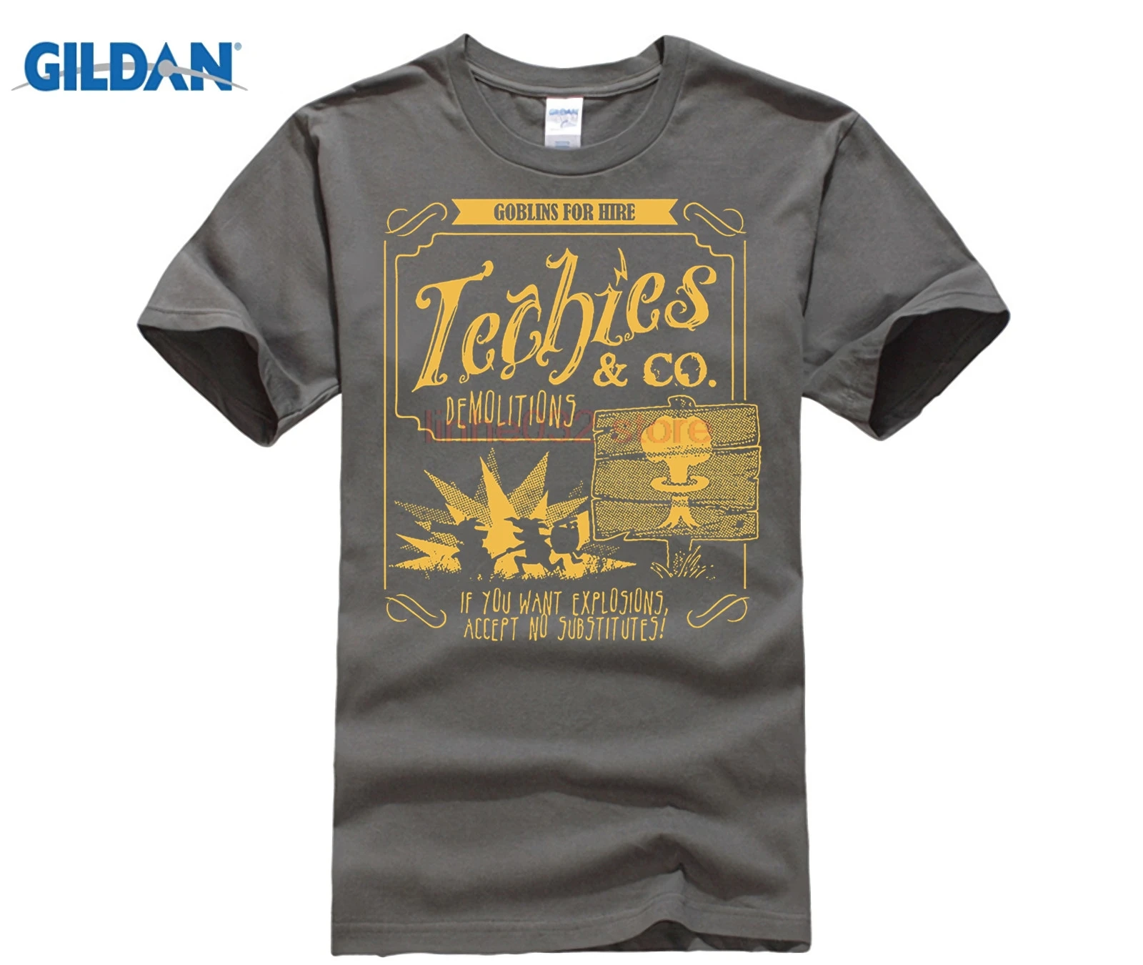  DOTA Parody Techies Men's T-Shirt Summer Short Sleeve T Shirts Tops S~3Xl Big Size Cotton Tees Free