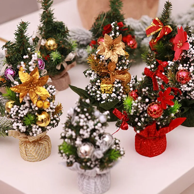 Новогодний Праздник Рождественская елка Цветок мини настольный стол XmasTree украшения вечерние украшения для дома и офиса подарки для детей