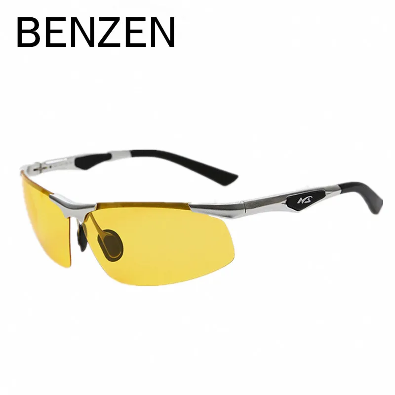BENZEN, очки для ночного вождения, мужские очки для зрения, Al-mg, очки для ночного видения, мужские очки для вождения, NVG, желтые солнцезащитные очки 8005