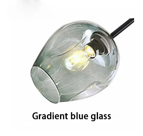 Современная светодиодная люстра, стеклянный пузырьковый светильник, подвесной молекулярный подвесной светильник для гостиной, спальни, кухни, светильник, светильники - Цвет абажура: Gradient blue glass