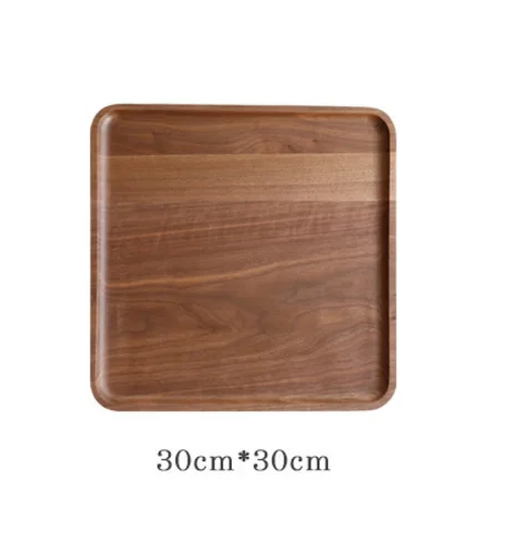 Мастер Звезда черный орех деревянный поднос Отель Посуда Фрукты пиццы тарелка высокого класса деревянное блюдо - Цвет: 30x30
