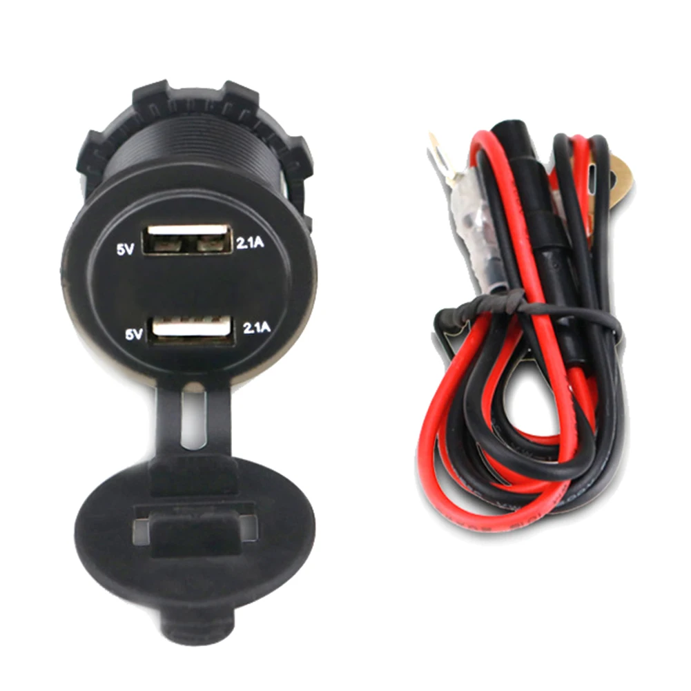 2.1A двойной usb порт для мотоцикла, автомобиля, дисплей напряжения, быстрое зарядное устройство, адаптер для мотоцикла, электрические аксессуары
