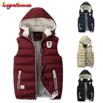 

Winter New Male Casual Thick Warm Waistcoat Men's Sleeveless Plus Size 5XL Jacket Mens Soft Windproof Sleeveless Jacket Parkas