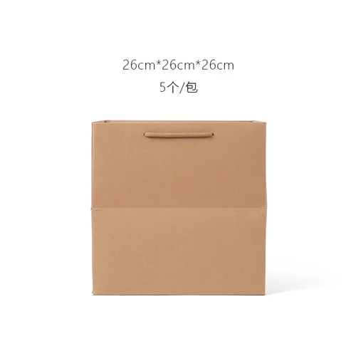 large Kraft Paper 5 шт утолщенные квадратные вечерние крафт-бумажные сумки Цветы Букет сумки сплошной цвет флорист упаковочные сумки цветочные сумки - Цвет: large Kraft Paper