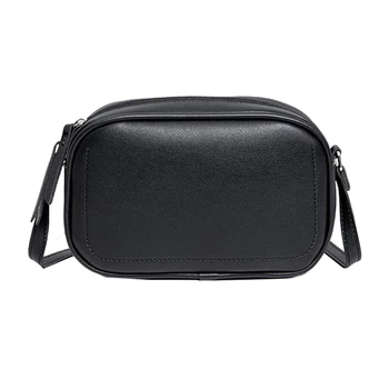 

2020 Fashion Trend Women Solid Color Simple Shoulder Bag Adjustable Strap Mini PU Leather Crossbody Zipper Handbags Tote