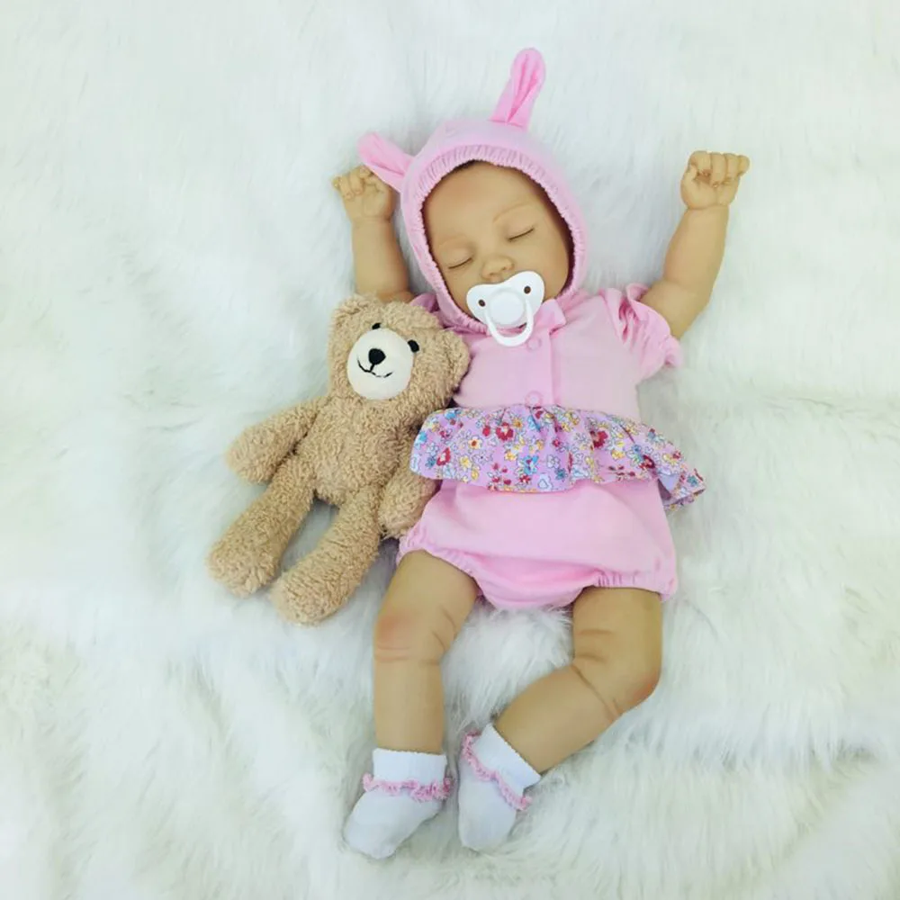 Кукла Avani 'Eve' 45 см, куклы для новорожденных, реалистичные детские куклы, мягкие силиконовые виниловые детские куклы - Цвет: bear(light brown)
