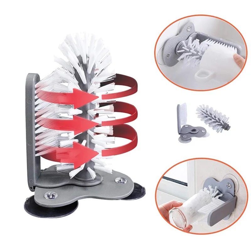 1pcs Cup Scrubber Glass Cleanner Bottle Brush Sink Kitchen Accessories