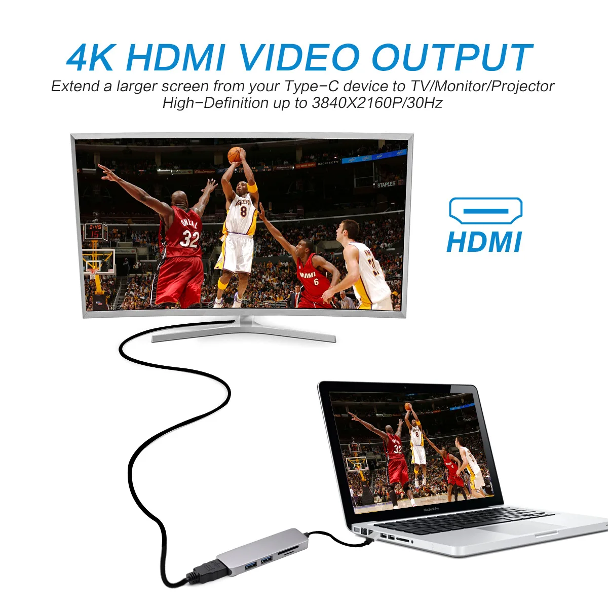 Type C-HDMI USB 3,0 type-C PD зарядный адаптер конвертер USB-C док-станция концентратор для MacBook xiaomi samsung Galaxy S8 9plus