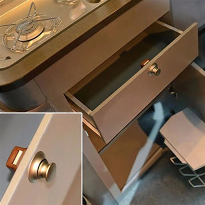 Camper Car Push Lock Button Catch Lock Cupboard Door Knob Caravan Motorhome Boat RV Cabinet Push Latch Desk Drawer Furniture images - 6