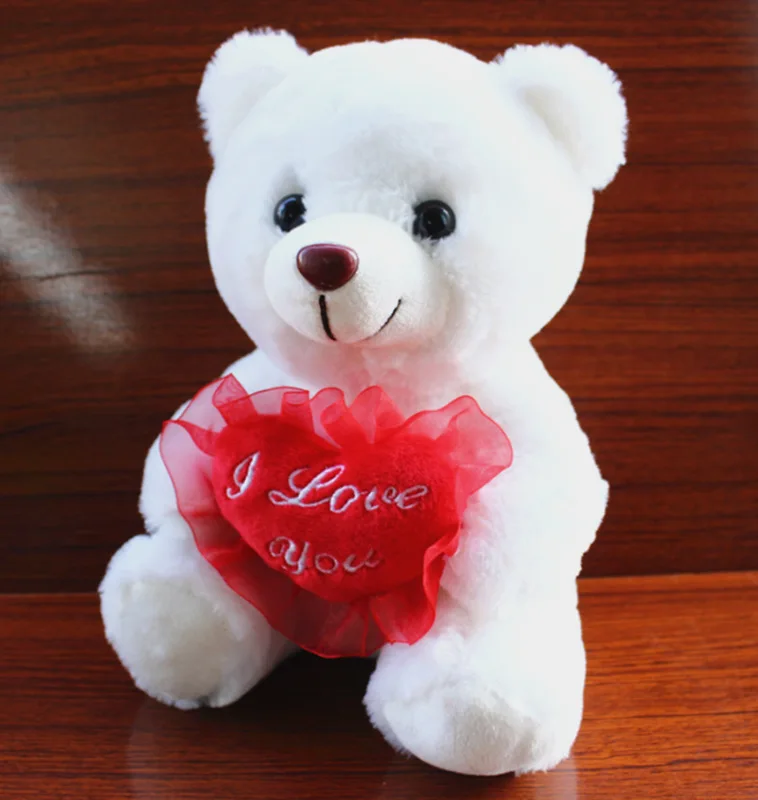 22cm Heart Teddy Bear Stuffed Animals Plush Toy Cute Teddy Dolls For Baby Gift Christmas Kids Soft I Love You Bears With Bowknot Stuffed Plush Animals Aliexpress