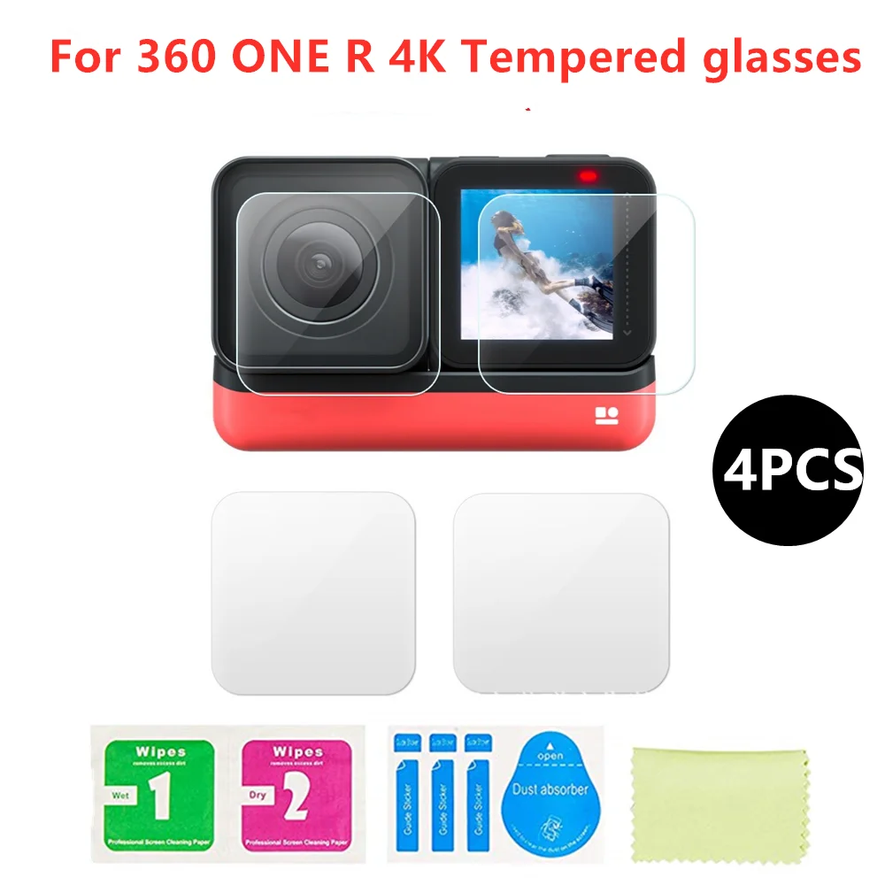 4Pcs-Insta360-ONE-R-Twin-Edition-Tempered-glasses-Insta-360-ONE-R-4k-wide-angle-Camera