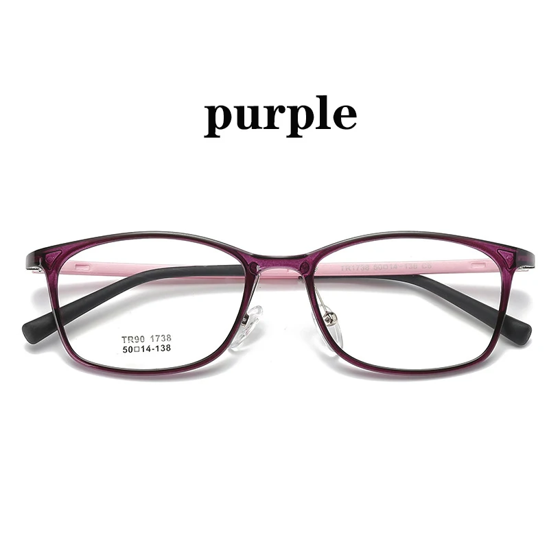 TR90 очки овальные oculos de grau feminino очки с диоптриями при близорукости оправа lentes аксессуары mujer opticos para mujer - Цвет оправы: purple