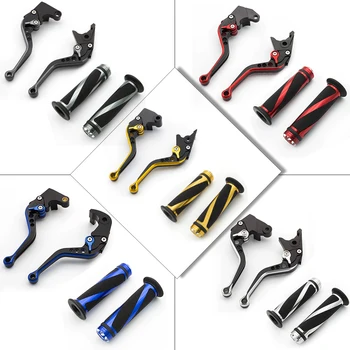 

For Yamaha XVS 1100 DRAGSTAR drag star Short Aluminum Mix Color Adjustable Motorcycle Brake Clutch Lever & Handle Grips Set