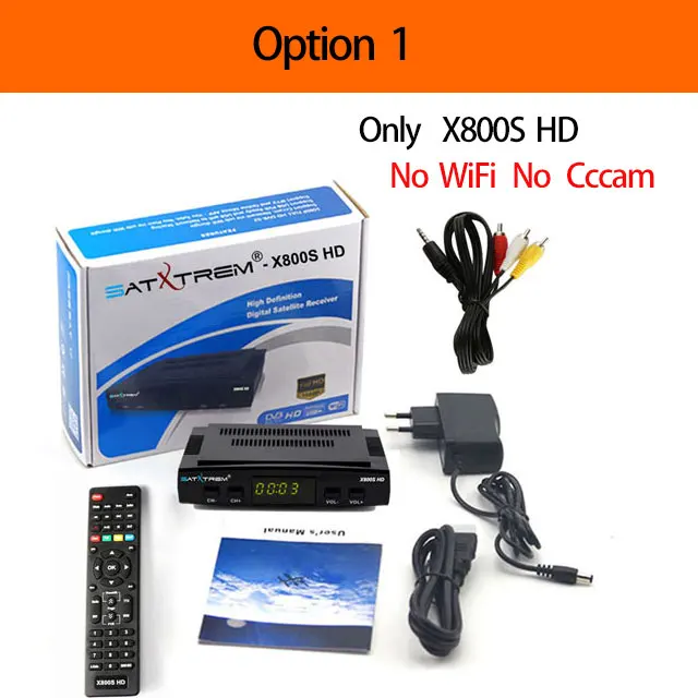 only box Satxtrem X800S HD Ccam спутниковый ресивер DVB-S2 Цифровой 1080P рецептор Azamerica Испания ТВ Тернер приемник с MT7601 Wifi - Цвет: only box