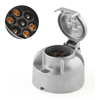 

7 Pins 12N Aluminum Tow Towing Electrics Plug & Socket for Car Trailer Caravan Lights for 7-pin heavy European standard trailer