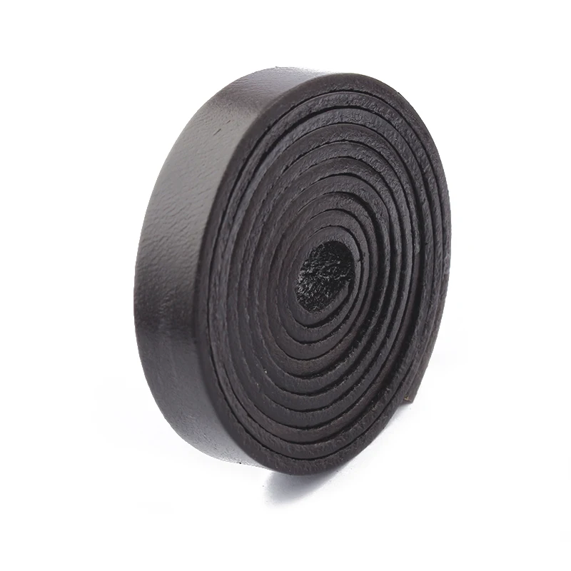 

1 Meter 10mm Dark Coffee Flat Genuine Leather Cord Rope String 10x2mm For Bracelet Necklace Jewelry DIY Making