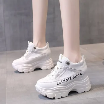 

Women's Fashion Casual Shoes Sponge Cake Increases Within Thick-soled White Shoes Women's Spring Autumn Mesh Breathable Sneakers
