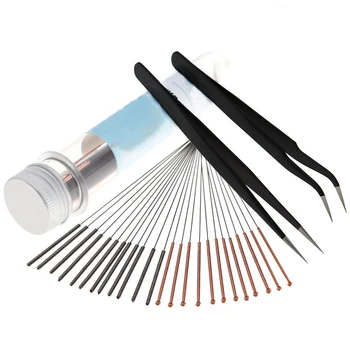 

3D Printer Nozzle Cleaning Tool Kit-0.4mm 0.35mm Needle Tweezers Wire Hole Mirror Accessory Parts Drill Bit