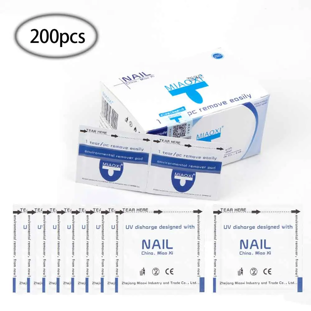 Обезжириватель 200 шт. брифетки средство для удаления УФ геля салфетка