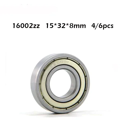 4/6 шт. 16002 ZZ 16002ZZ тонкие 16002 подшипник 15x32x8 мм 16002-2Z